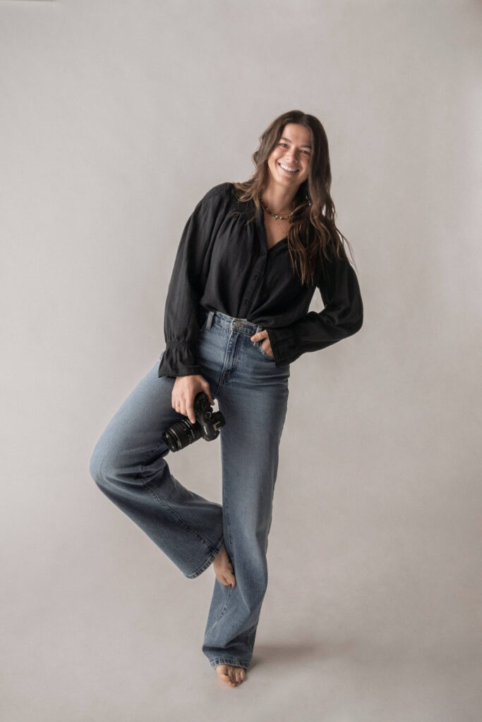 Creative branding portrait with camera at The Loft